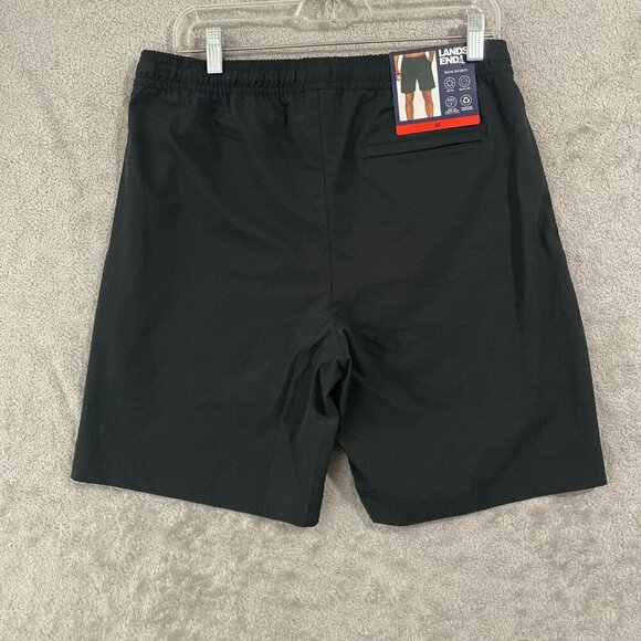 NEW Lands' End Mens M Black Swim Shorts With UPF 50 Quick Dry & Built-In Boxer - Picture 3 of 10